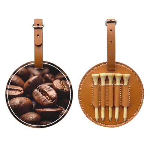 Coffee Beans Brown Golf tee Storage Bag - Durable and wear-Resistant Golf Accessories