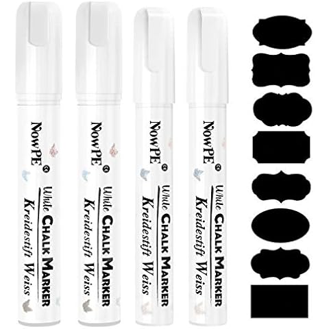 Rotulador Tiza Liquida NowPE 4 Pcs + 16 Etiquetas Pizarra Cover