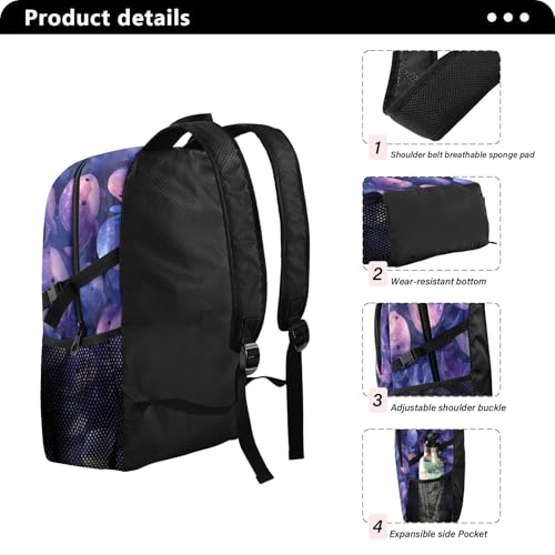 AIXIWAWA Lightweight Hiking Backpacks Cute Whale Print, Foldable Waterproof Daypack for Commute Travel4