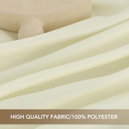 Image of sancua Round Tablecloth 132 Inch Diameter, 6 Pack - Circle Polyester Fabric Table Cloth for Wedding Party Reception Banquet Birthday, Washable Formal Table Cover (Fit 54-96 Inch Tables), Beige