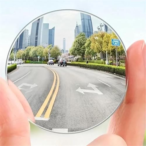 CarFrill Blind Spot Mirror | 2 Inch Round HD Glass Convex Rear View Mirror | Frameless 360° Adjustable Stick-On Mini Mirror for Car Side Mirrors (CAR_98_02)