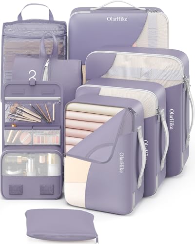 8 Set Packing Cubes for Travel, Gifts for Women Mom,Anti-Tearing Suitcase Organizer,OlarHike Vacation Essentials & Accessories for Cruise Ship