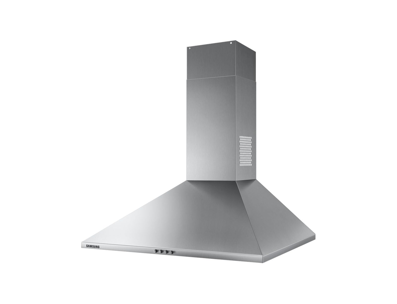 Dekoracyjny okap ścienny Samsung NK24M3050PS - Okap piramida - szerokość 60 cm - Maksymalny przepływ powietrza (w m3/h) : 560 - Poziom hałasu mini. / maxi. (w dBA): - / 66