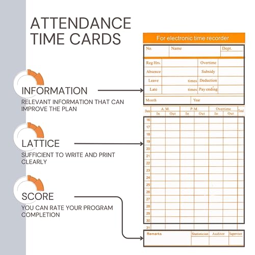 image for BELMAKS 200PCS Time Cards for Employees – 2 Sided Time Cards for Emp