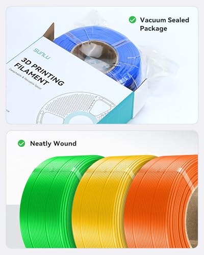 Image of SUNLU 500g Matte PLA Filament Refill 1.75mm, 3D Printer Filament PLA Refill, No-Spool White PLA Matte Filament for Reusable Spools Compatible with Bambu Lab A1 Printer, 4 Rolls 500g Each, 2kg Total
