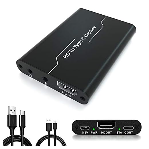Tarjeta de Captura de Audio, Capturadora de Video HDMI 4K& Micrófono &1080P 60FPS, Audio Video Capture Card compatible con PS4 /Cámara /PC etc.