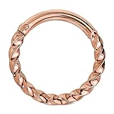 Stachelkleid Clicker Klicker - Piercing de acero quirúrgico 316L, diseño negro, arco iris, rosa, plata, oro, 1,2 mm, multicolor, trenzado, colores anodizados, multicolor, universal, Acero inoxidable