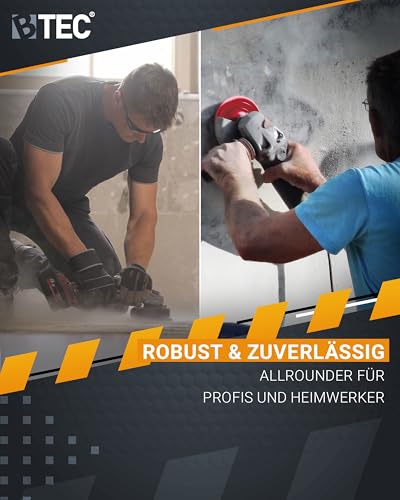 BTEC Twin Speed Extreme Diamant Schleiftopf für Beton, Naturstein, Fliesenkleber, Granit & Mauerwerk, Topfschleifer Ø125mm + Bohrung 22,23mm, Diamantscheibe 125mm doppelreihig mit Spezial-Anordnung