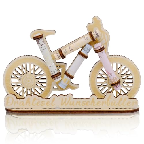 Cisolen Regalo de Dinero de Bicicleta de Madera Bicicleta Regalo Cumpleaños Regalos en Efectivo Hucha de Madera para Ciclistas Decoración para Bicicletas Regalo Familia Decoración Artesanal