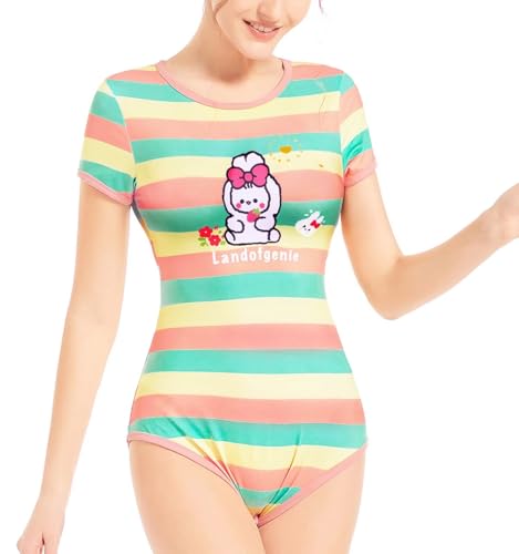 Body pour femme à rayures Landofgenie pyjama onesie