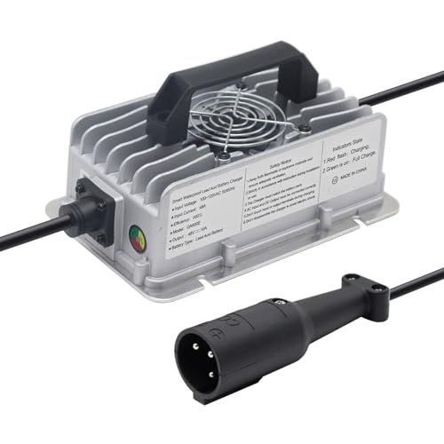 Battery Charger 48V 10A for Club Car Golf Cart with 3 Pin Round Plug