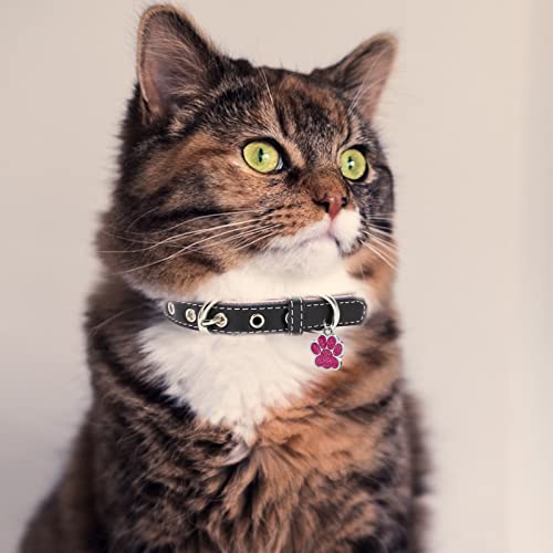 Linmagco Reflective Personalized Dog Collar With Bells Soft Leather Style Durable & Adjustable Collar With Engraved Nameplate For Small Medium Large Dogs,Pink #TOP6