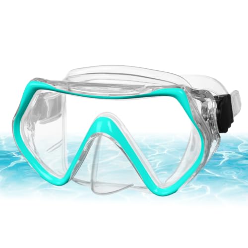 AOOSA Taucherbrille Erwachsene Teenager, Diving Goggles für Herren Damen, Tauchmaske mit 180° Panorama HD Anti Nebel Anti-Leck Verstellbares Silikonband Tauchermaske für Tauchen Schnorcheln Schwimmen
