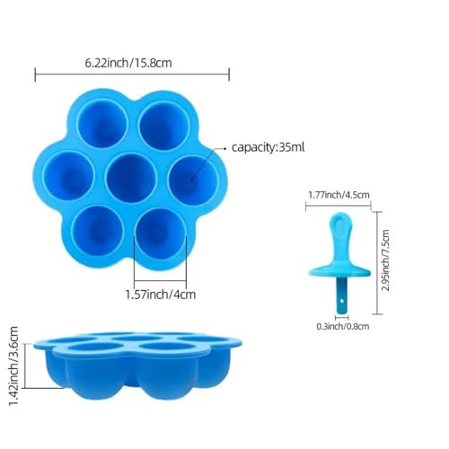 Moldes para cubitos de hielo 7 agujeros, azul miniatura 4