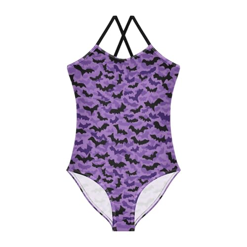 Black Moths Girls One Piece Swimsuits Summer Quick Dry Beach Bathing Suit