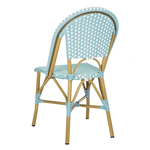 Safavieh Home Collection Hooper Indoor-Outdoor Stacking Side Chairs | Teal & White | Set Of 2 #TOP15