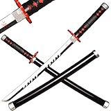 Demon Slayer Sword Valley Japanisches Holz-Anime-Samurai-Schwert-Cosplay, Demon Slayer-Schwert 78 cm-Holzschwert (Kamado Tanjirou2)