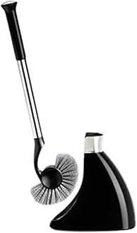 Black Toilet Brush with Holder