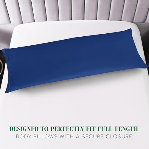 Image of Elegant Comfort Luxury Ultra-Soft 1-Piece Body Pillowcase - 1500 Premium Hotel Quality Microfiber Double Brushed - Wrinkle Resistant, Body Pillowcase Size, Royal Blue
