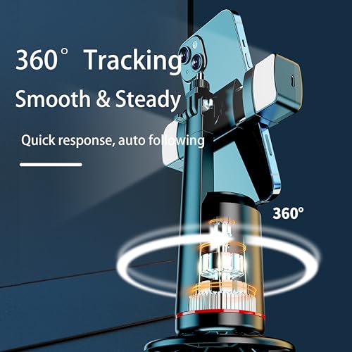 MQOUNY Auto Face Tracking Phone Holder, 360° Rotation Face Body Phone Tripod Smart Shooting Camera Mount with Rechargeable Remote and Light for Live Vlog Streaming Video, Rechargeable - Image 6