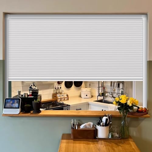 コーヒースナックバーサービングウィンドウスライドドア、カスタムサイズストレートハニカム折りたたみ式パネル、アルミ合金フレーム付き、キッチン/ダイニングルーム/壁面キャビネット用(46 x 20 inch)