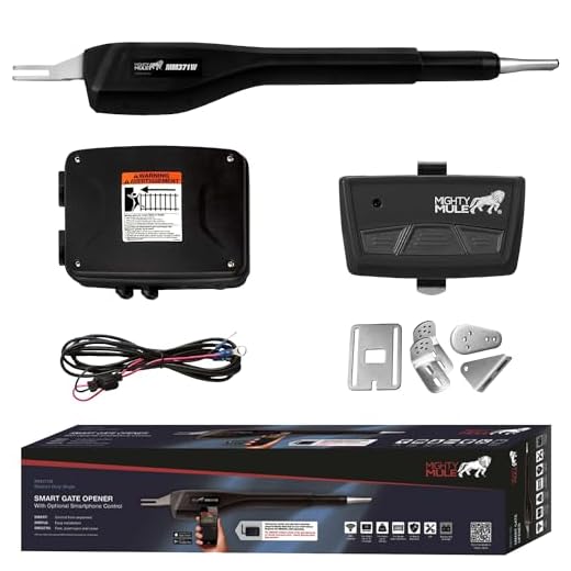 Mighty Mule MM371W Automatic Gate Opener (SMART), Single, BLACK