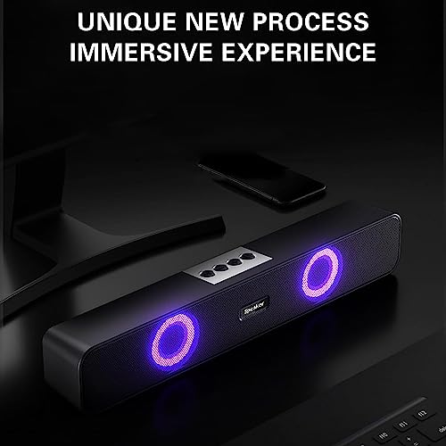 BTFDREEM Bluetooth Speaker,Portable Wireless Speaker with Stereo Sound with Colorful Lights,High Volume Stereo Computer,Bluetooth Audio Music Box for Outdoor Camping Living Room Office Birthday Gift