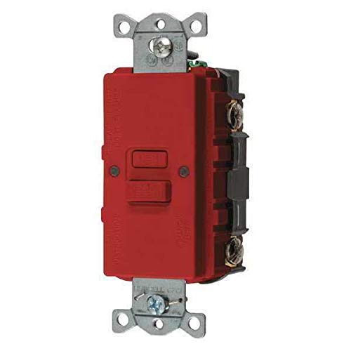 GFCI Receptacle, 20A, 125VAC, 5-20R, Red HUBBELL WIRING DEVICE-KELLEMS GFBFST20R