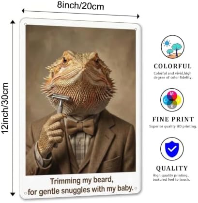 Bearded Dragon Accessories Metal Tin Sign Funny Lizard Decor Wall Art Novelty Gift image 5