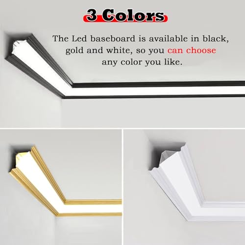 LED Crown Molding Lighting - Natynkowe aluminiowe kanały świetlne do szafek, regałów na książki i schodów - 10 sztuk nowoczesnych opraw dekoracyjnych do domu