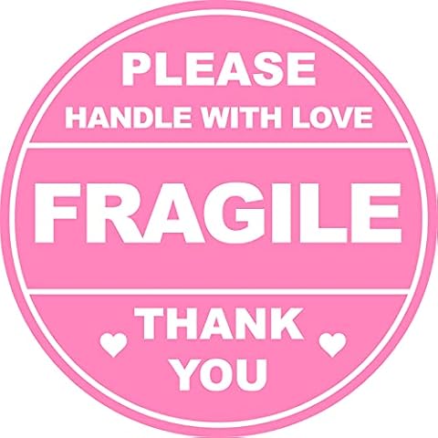 2 inch 150PCS Pink Fragile Handle with Love Labels Stickers Shipping Mailing Cartons Envelops Adhesive Labels-Poskornwel Cover