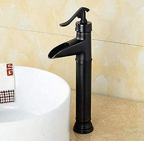 Robinet mitigeur lavabo salle de bain noir antique pour grande vasque et vanite