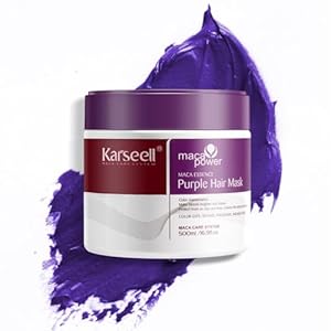 Karseell For Blonde Silver Gray Highlighted Hair Purple Hair Mask Professional Neutralizes Brass & Yellow Tones 16.90 oz 500ml
