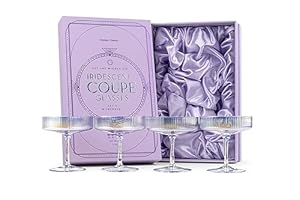 GLASSIQUE CADEAU Schillernde Gerippte Coupe Gläser 4er Set