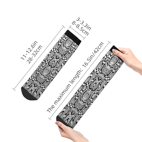 Black White Snake Skin Print Adult Socks Womens Mens Workout Thermal Cozy All-Season Gift Holiday Articles Use 5