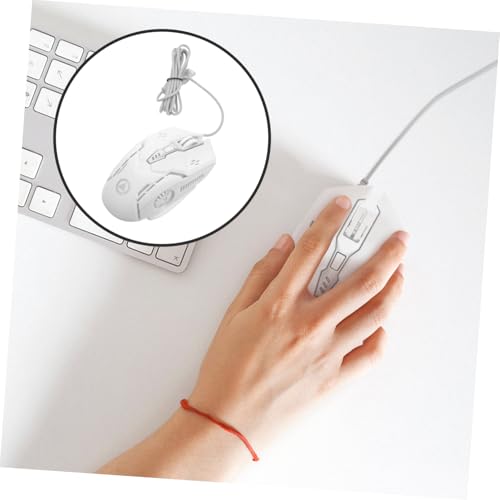 Ratón ergonómico silencioso NUOBESTY blanco con cable y DPI regulable 7
