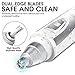 Ear and Nose Hair Trimmer Clipper - 2025 Professional Painless Eyebrow & Facial Hair Trimmer for Men Women, Battery-Operated Trimmer with IPX7 Waterproof, Dual Edge Blades for Easy Cleansing White
