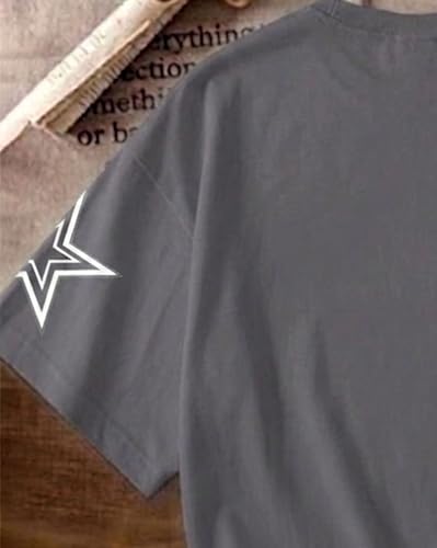Image of Women Printed Round Neck Cotton Blend T-Shirt, Oversized Fit Half Sleeve Tshirts, Graphic Printed T-Shirt for Women
