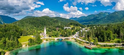 Affiche lac Bohinj pour remplacer un mur vide par un grand paysage de Slovénie