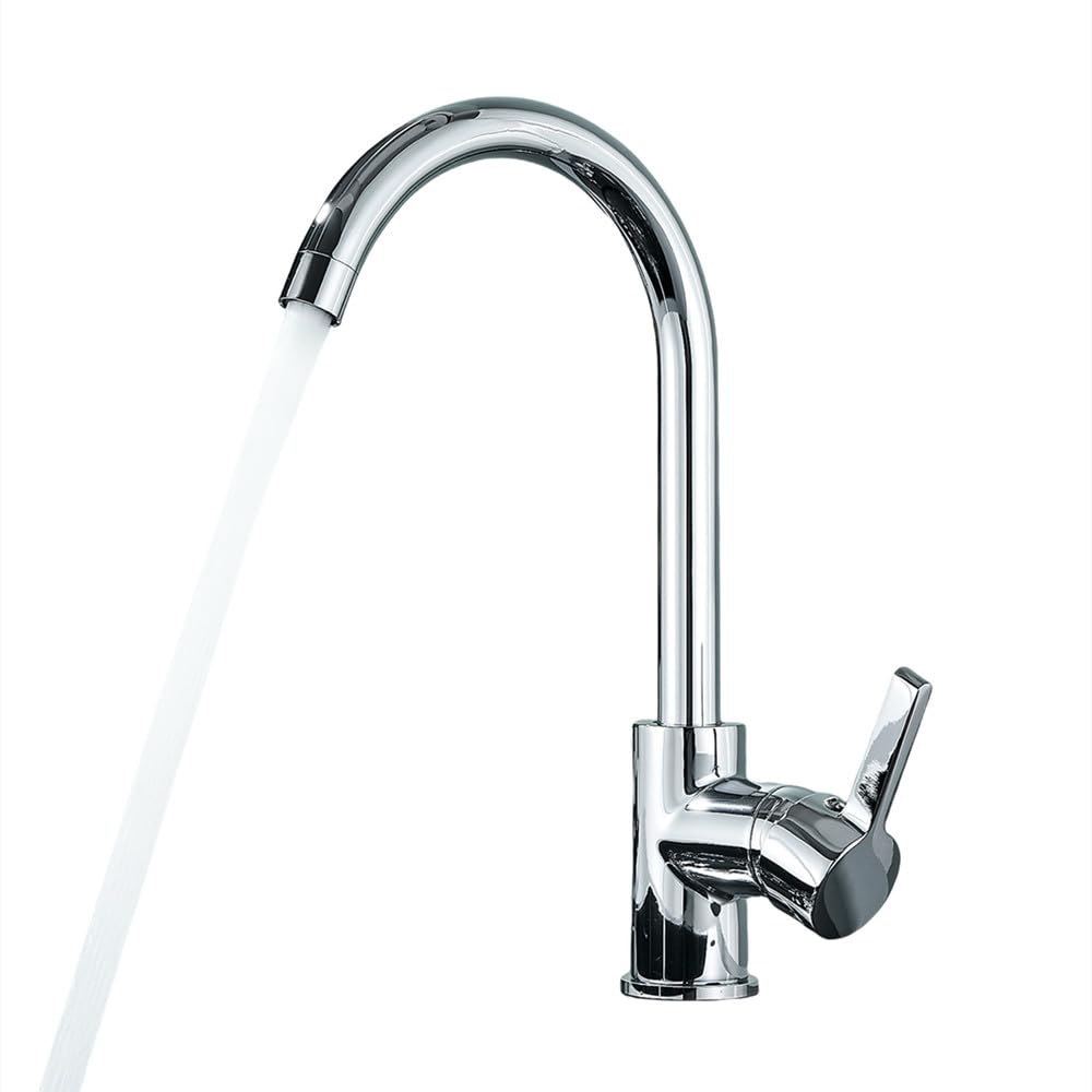 Robinet de cuisine en acier inoxydable avec bec pivotant à 360 degrés
