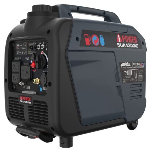 A-iPower 4300W Gas Propane Inverter Generator, Lightweight, Fuel Sense | Dual Fuel…