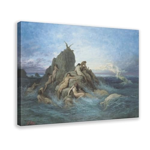 Tableau Naiads of The Sea Gustave Doré cadre mural 50x76
