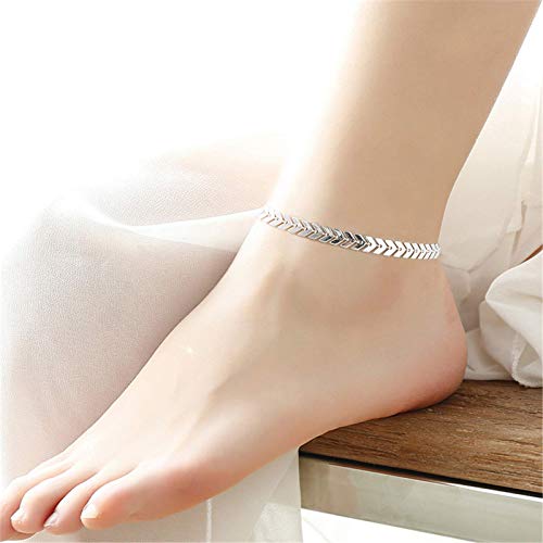 Bonlting Fashion Ankle Bracelet Women Sterling Silver Anklet Foot Jewelry Chain Beach #TOP2