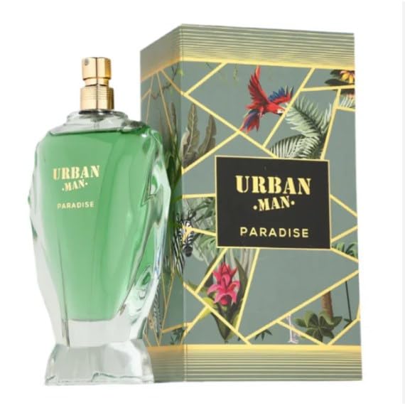 Urban Man Paradise Eau de Parfum 90 ml – Perfume Masculino Dulce Cítrico Tropical con Coco y Vainilla