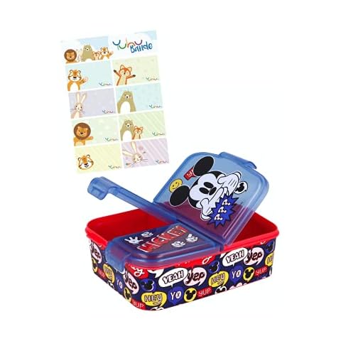 Mickey Mouse Children's Premium Lunch Box with 3 Compartments Cover