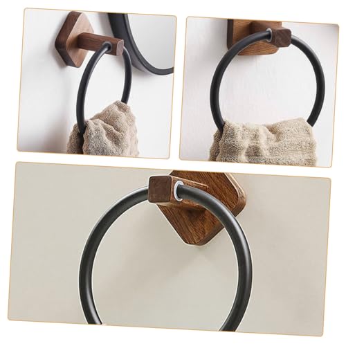 Percha para toallas de baño de madera rústica resistente para colgar en pared de hogar 6