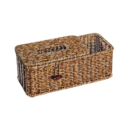 Boîte à mouchoirs amovible en osier de qualité supérieure tressée à la main.