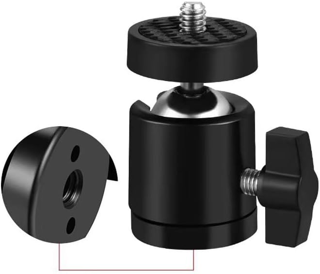 Miniatura 3 de Paquete de 3 mini cabeza esférica de 14 pulgadas con tornillo giratorio para trípode de 360 grados, adaptador de base giratoria de 360 grados,