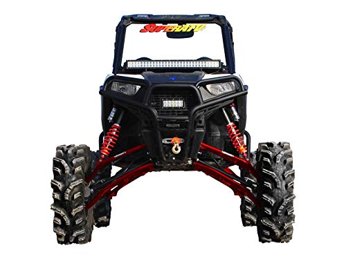 SuperATV 7-10” Adjustable Lift Kit with Rhino 2.0 Axles for Polaris RZR 900 / S 900/4 900/900 XC (2015-2020) - for Stock RZR S 900 Length Shocks - Red