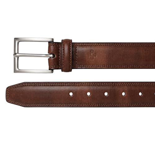 Image of Vince Camuto Mens Belt | Double Stitch Detailing | Genuine Leather Belt